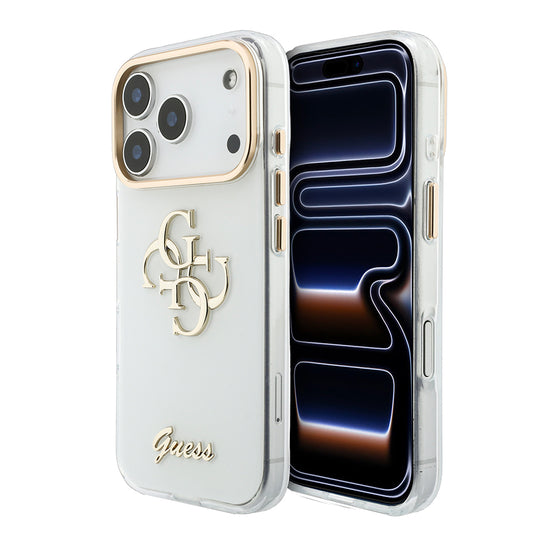 Apple iPhone 18 Pro Max Kılıf Guess Orjinal Lisanslı Yazı ve 4G Büyük Metal Logolu Silikon Kapak
