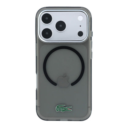 Apple iPhone 18 Pro Max Kılıf Lacoste Orjinal Lisanslı M-safe Şarj Özellikli Lake Timsah Logolu IML Frosted Kapak