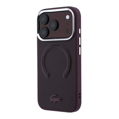 Apple iPhone 18 Pro Max Kılıf Lacoste Orjinal Lisanslı M-safe Şarj Özellikli Lenglen Icon Metal Logolu Kapak
