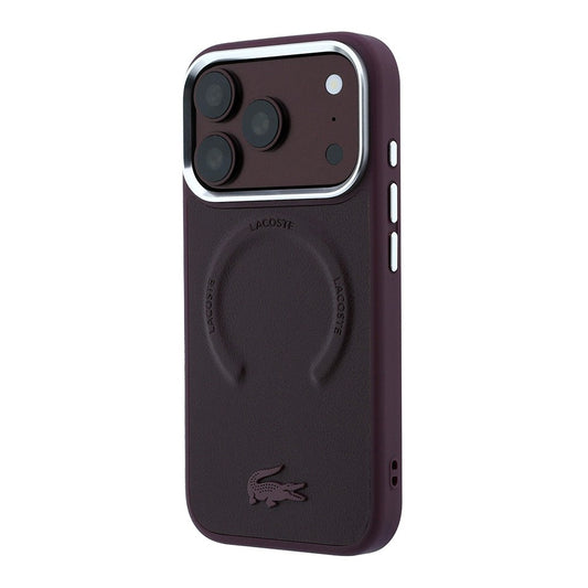Apple iPhone 18 Pro Max Kılıf Lacoste Orjinal Lisanslı M-safe Şarj Özellikli Lenglen Icon Metal Logolu Kapak