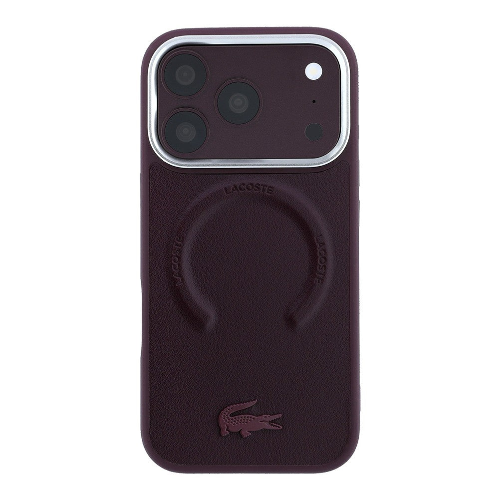 Apple iPhone 18 Pro Max Kılıf Lacoste Orjinal Lisanslı M-safe Şarj Özellikli Lenglen Icon Metal Logolu Kapak
