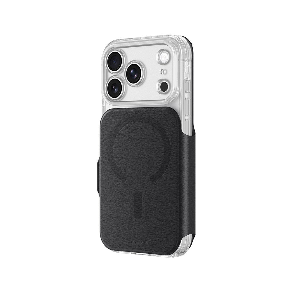 Apple iPhone 18 Pro Max Kılıf M-safe Özellikli Amazingthing Titan Lens Flip Serisi Kartlıklı Kapak