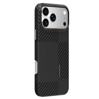 Apple iPhone 18 Pro Max Kılıf M-safe Şarj Özellikli 600D Metal Kamera Çerçeveli Raptic Aramid Fiber Karbon Geotik Serisi Kapak