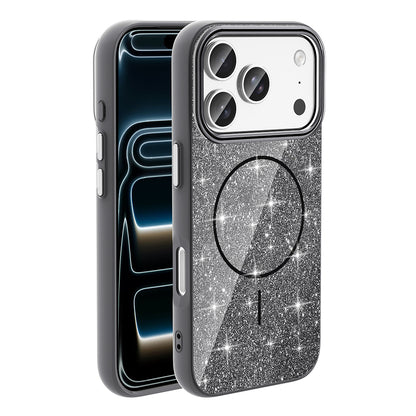Apple iPhone 18 Pro Max Kılıf M-safe Şarj Özellikli Parlayan Simli Zore Okso Kapak