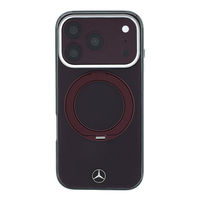 Apple iPhone 18 Pro Max Kılıf Mercedes Benz Orjinal Lisanslı M-safe Şarj Özellikli 360 Derece Dönebilen Standlı Metal Logolu Sert PC Kapak