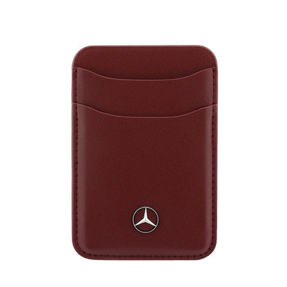 Apple iPhone 18 Pro Max Kılıf Mercedes Benz Orjinal Lisanslı M-safe Şarj Özellikli PU Deri 3D Metal Logolu Kartlıklı Kapak