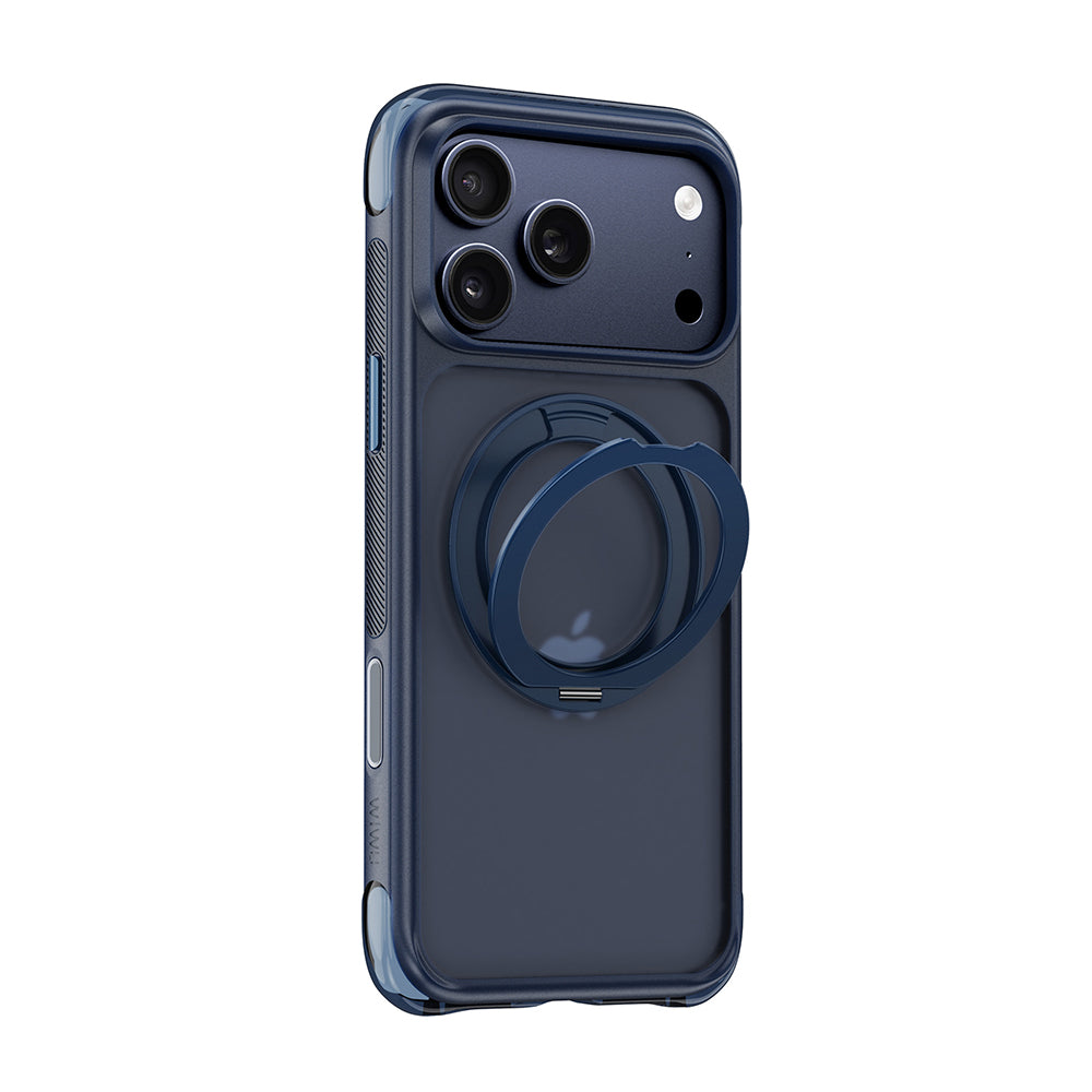 Apple iPhone 18 Pro Max Kılıf Wiwu AG-203 AeroGuard Ultra Serisi M-safe Şarj Özellikli Airbag Tasarımlı Standlı Kapak