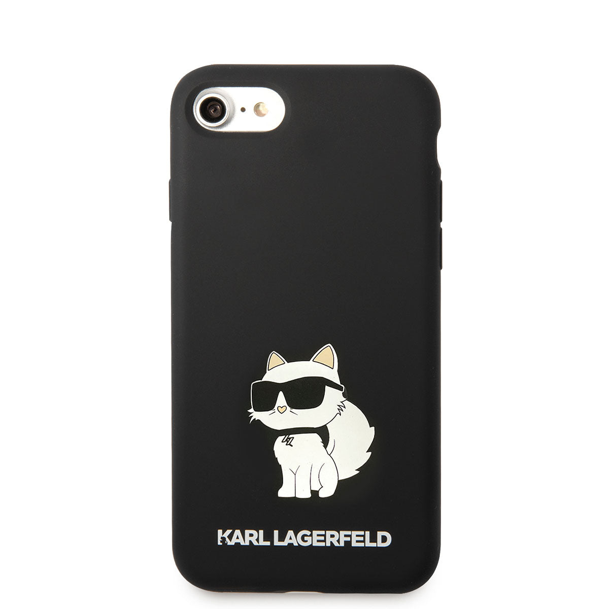 Apple iPhone 7 Kılıf Karl Lagerfeld Silikon Choupette Dizayn Kapak Siyah