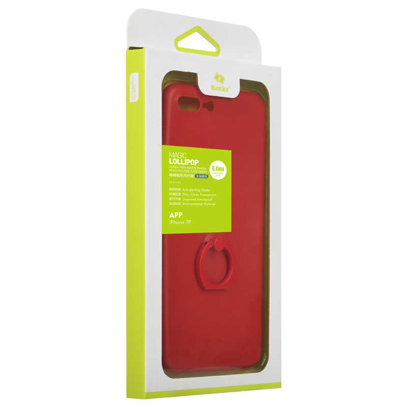Apple iPhone 7 Plus Kılıf Benks Lollipop With Ring Kapak Kırmızı