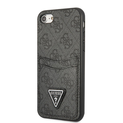 Apple iPhone 8 Kılıf GUESS Çift Kart Bölmeli Kapak Siyah