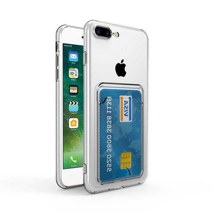 Apple iPhone 8 Kılıf Kartlıklı Şeffaf Zore Setra Clear Silikon Kapak