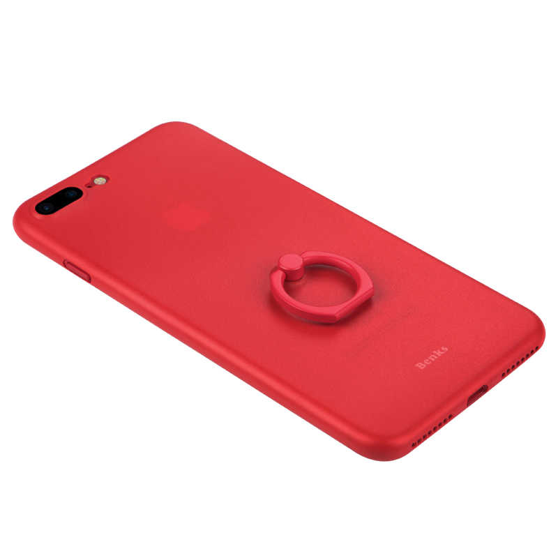 Apple iPhone 8 Plus Kılıf Benks Lollipop With Ring Kapak Kırmızı