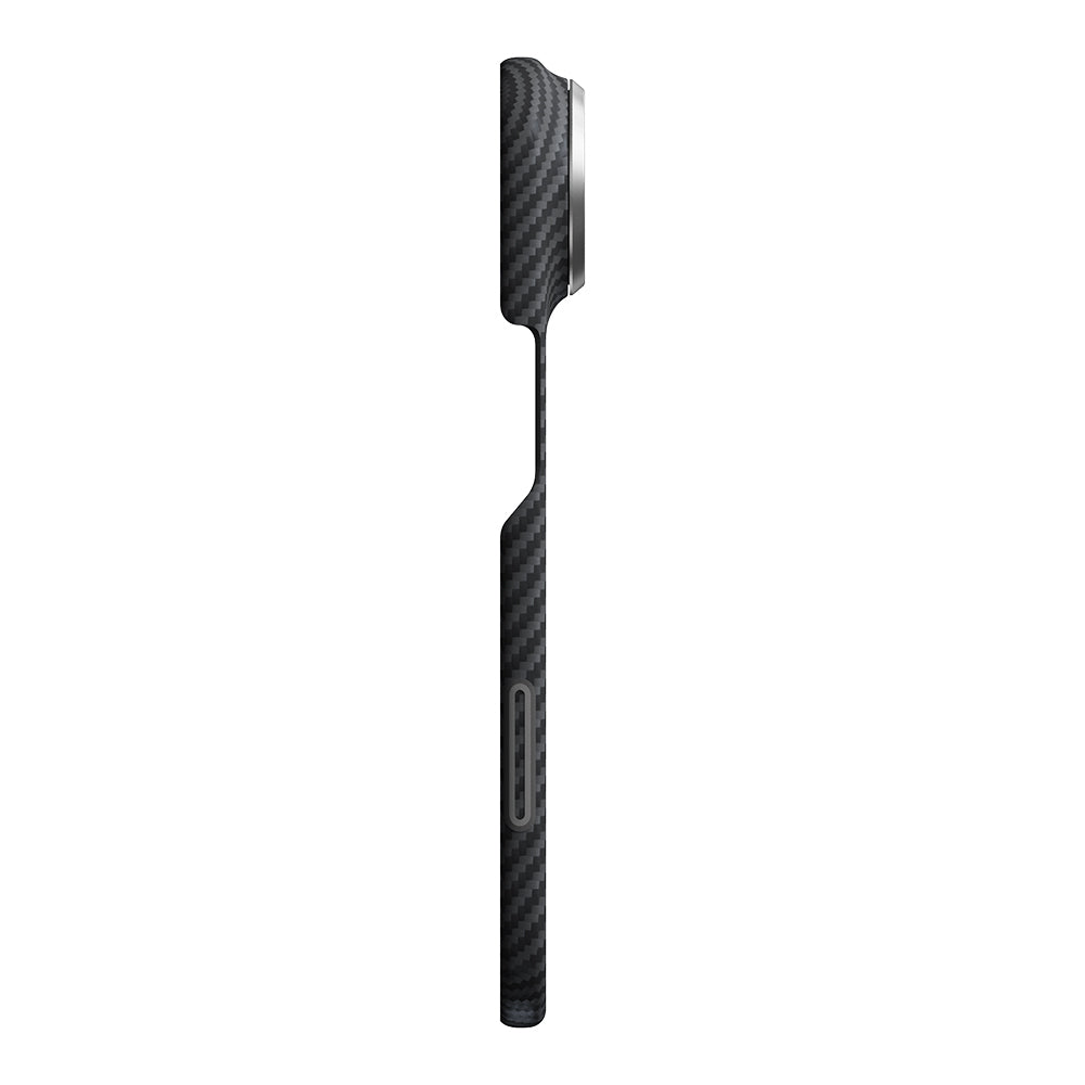 Apple iPhone Duo Kılıf M-safe Şarj Özellikli 600D Aramid Karbon Fiber Pitaka Edge Serisi Black-Grey Twill Kapak