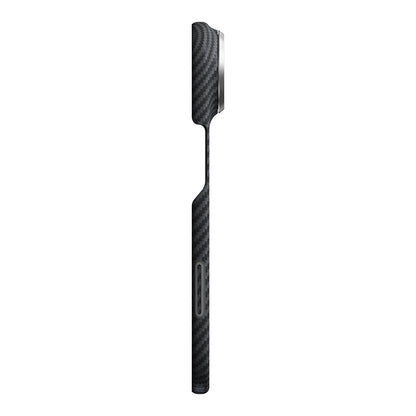 Apple iPhone Duo Kılıf M-safe Şarj Özellikli 600D Aramid Karbon Fiber Pitaka Edge Serisi Black-Grey Twill Kapak