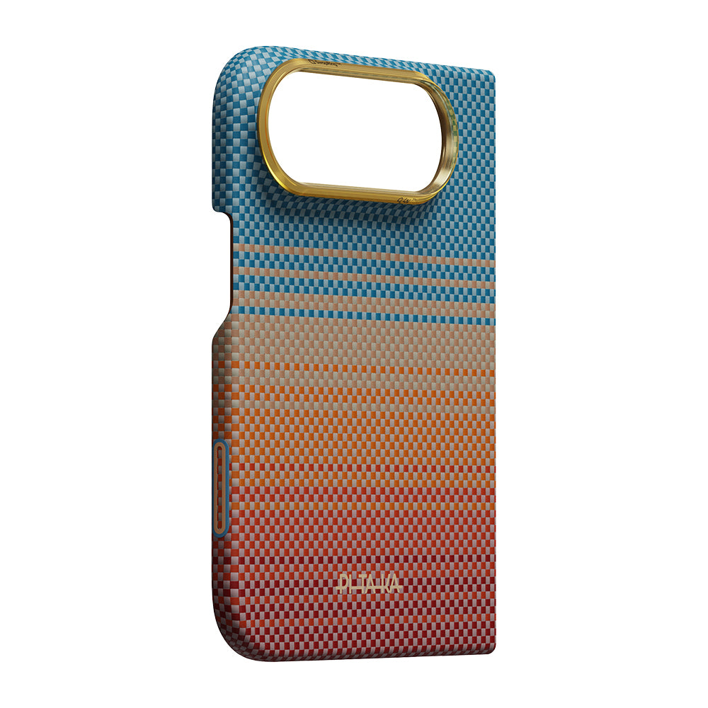Apple iPhone Duo Kılıf M-safe Şarj Özellikli Aramid Fiber Pitaka Sunset 2.0 California Dream Serisi