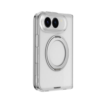 Apple iPhone Duo Kılıf M-safe Şarj Özellikli Youngkit Clear Serisi Standlı Kapak