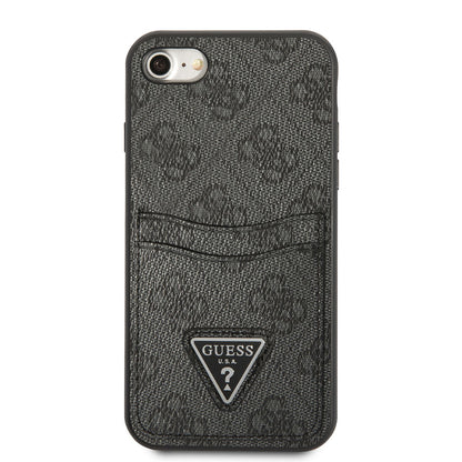 Apple iPhone SE 2022 Kılıf GUESS Çift Kart Bölmeli Kapak Kahverengi