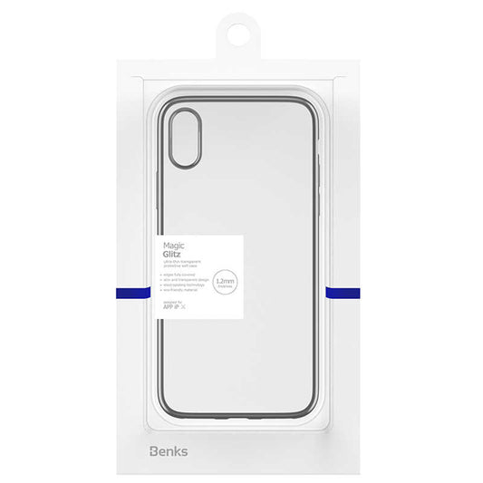 Apple iPhone X Benks Magic Glitz Ultra-Thin Transparent Protective Soft Kapak Siyah