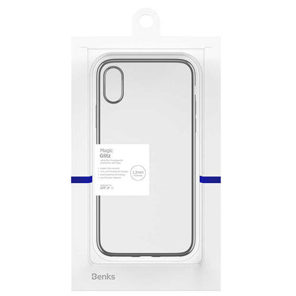 Apple iPhone XS 5.8 Benks Magic Glitz Ultra-Thin Transparent Protective Soft Kapak Siyah