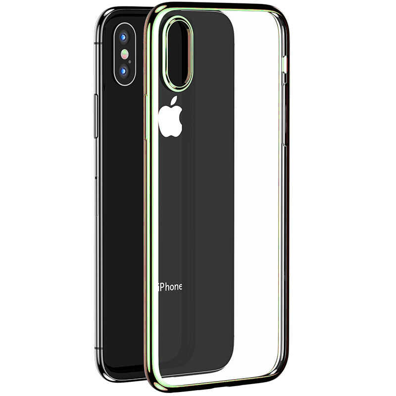 Apple iPhone XS 5.8 Benks Magic Glitz Ultra-Thin Transparent Protective Soft Kapak Siyah