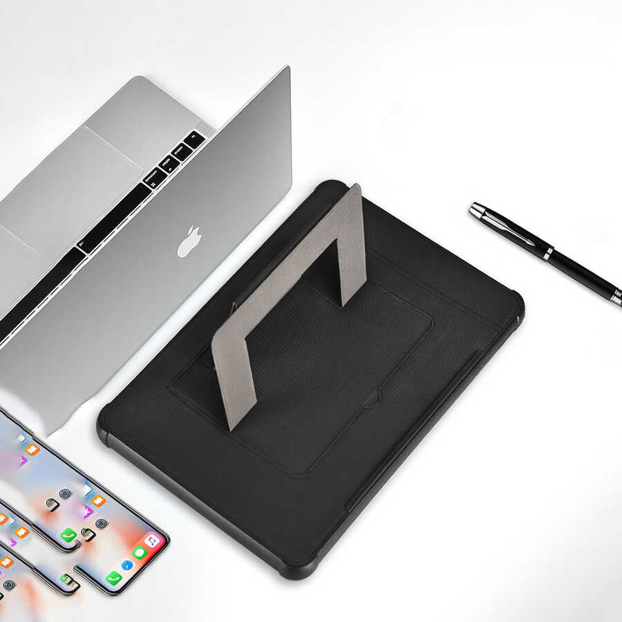 Apple Macbook 14.2' 2021 Wiwu Defender Stand Case Taşınabilir Standlı Magnetik PU Laptop Çantası Siyah