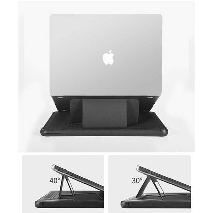 Apple Macbook 14.2' 2021 Wiwu Defender Stand Case Taşınabilir Standlı Magnetik PU Laptop Çantası Siyah