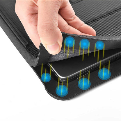 Apple Macbook Pro 16.2 2023 A2780 Wiwu Defender Stand Case Taşınabilir Standlı Magnetik PU Laptop Çantası Siyah