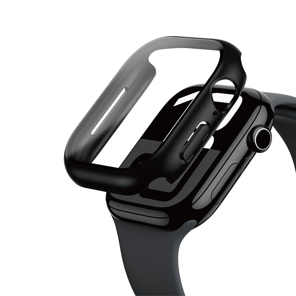 Apple Watch 10 42mm Amazingthing Radix Minimal FullGuard Sert PC Kasa ve Ekran Koruyucu Siyah
