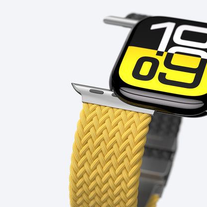 Apple Watch 10 46mm Amazingthing Glamour Blend Hasır Kordon Siyah-Sarı