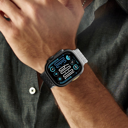 Apple Watch 10 46mm Amazingthing Glamour Blend Hasır Kordon Siyah-Sarı