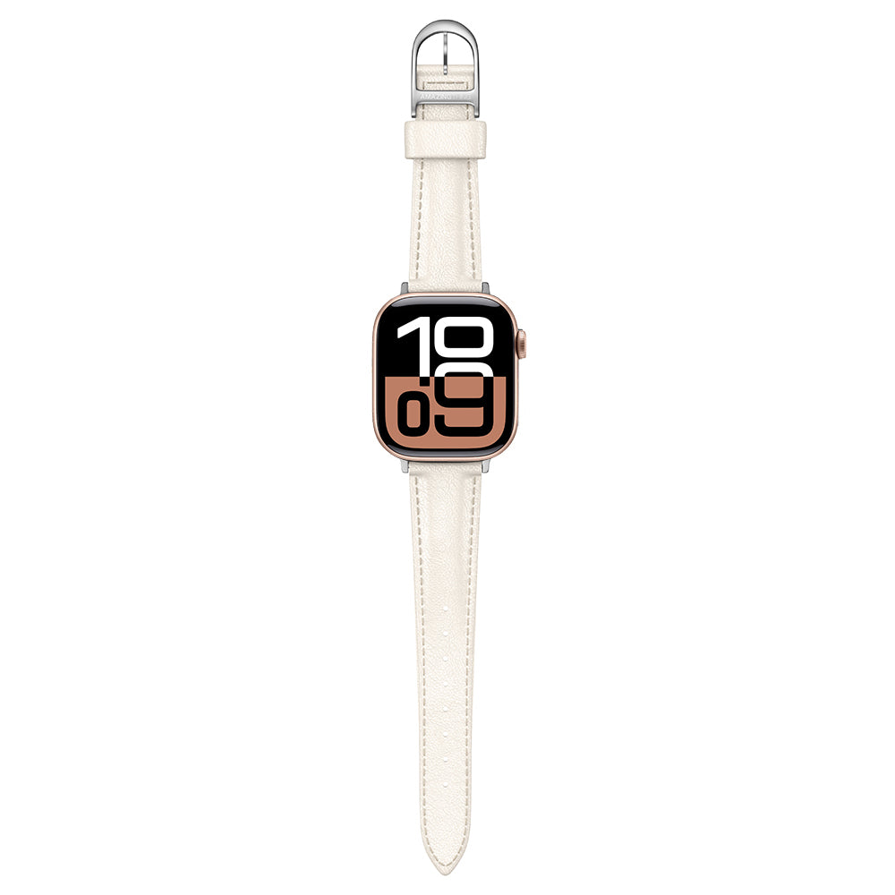 Apple Watch 10 46mm Amazingthing Glamour Class Deri Kordon Gri