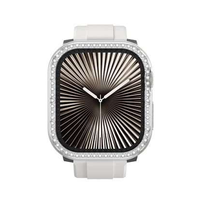 Apple Watch 10 46mm Amazingthing Gleam Fit FullGuard Taşlı Sert PC Kasa ve Ekran Koruyucu Starlight