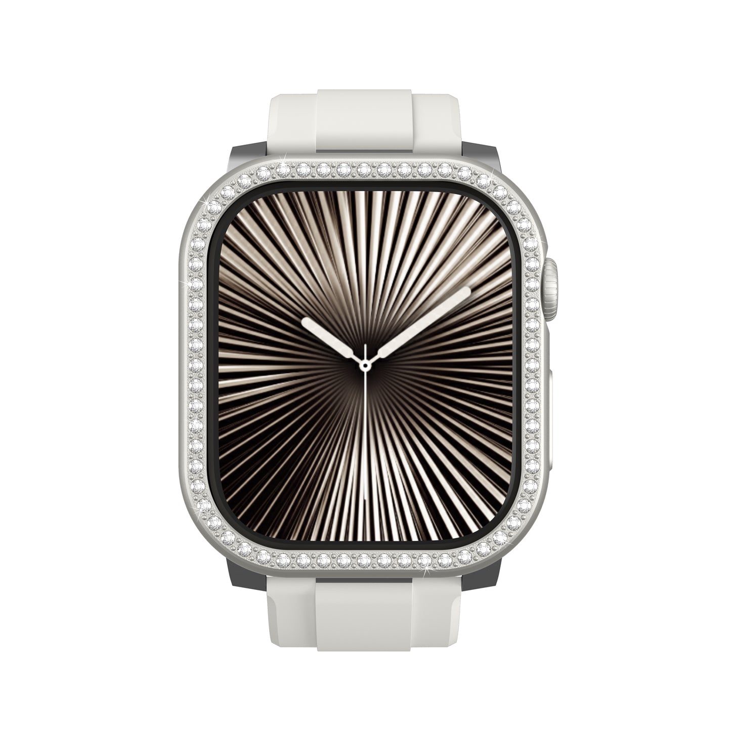 Apple Watch 10 46mm Amazingthing Gleam Fit FullGuard Taşlı Sert PC Kasa ve Ekran Koruyucu Şeffaf