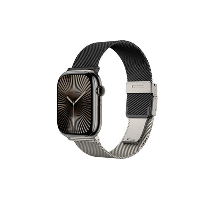 Apple Watch 10 46mm Amazingthing Omni StyleFlip Metal Hasır Kordon Titanyum