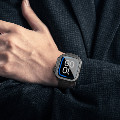 Apple Watch 10 46mm Amazingthing Premium Armor Fit FullGuard Metal Kasa ve Ekran Koruyucu Gri