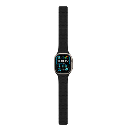 Apple Watch 10 46mm Amazingthing Smoothie Sport Magnetik Tak Çıkar Silikon Strap Kayış Siyah-Mor