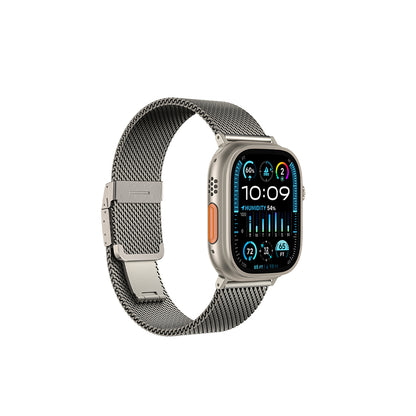 Apple Watch 10 46mm Amazingthing Titan Premium Metal Hasır Kordon Siyah