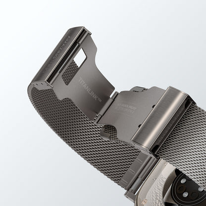 Apple Watch 10 46mm Amazingthing Titan Premium Metal Hasır Kordon Titanyum