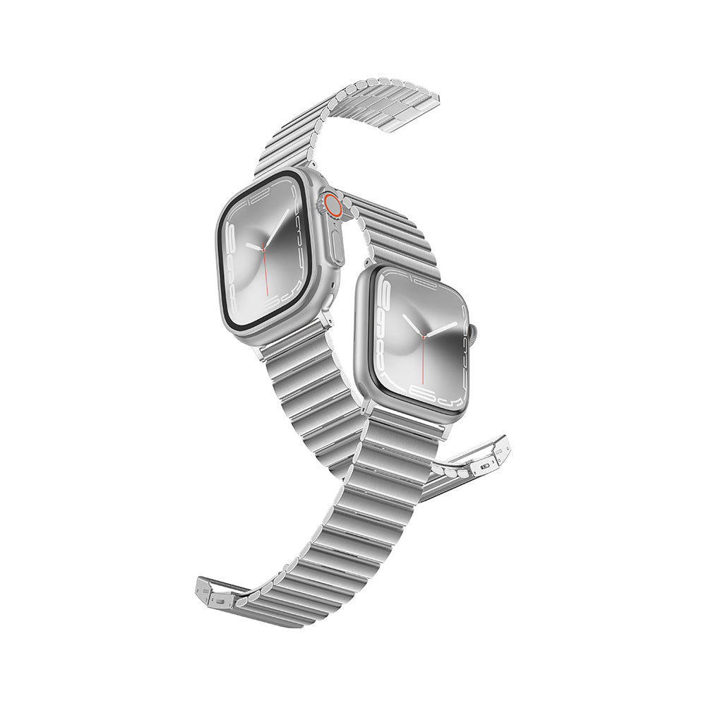 Apple Watch 10 46mm Amazingthing Titan Steel Metal Kordon Gümüş