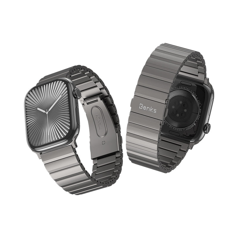 Apple Watch 10 46mm Benks Aero Titan Serisi Titanyum Metal Kordon Titanyum