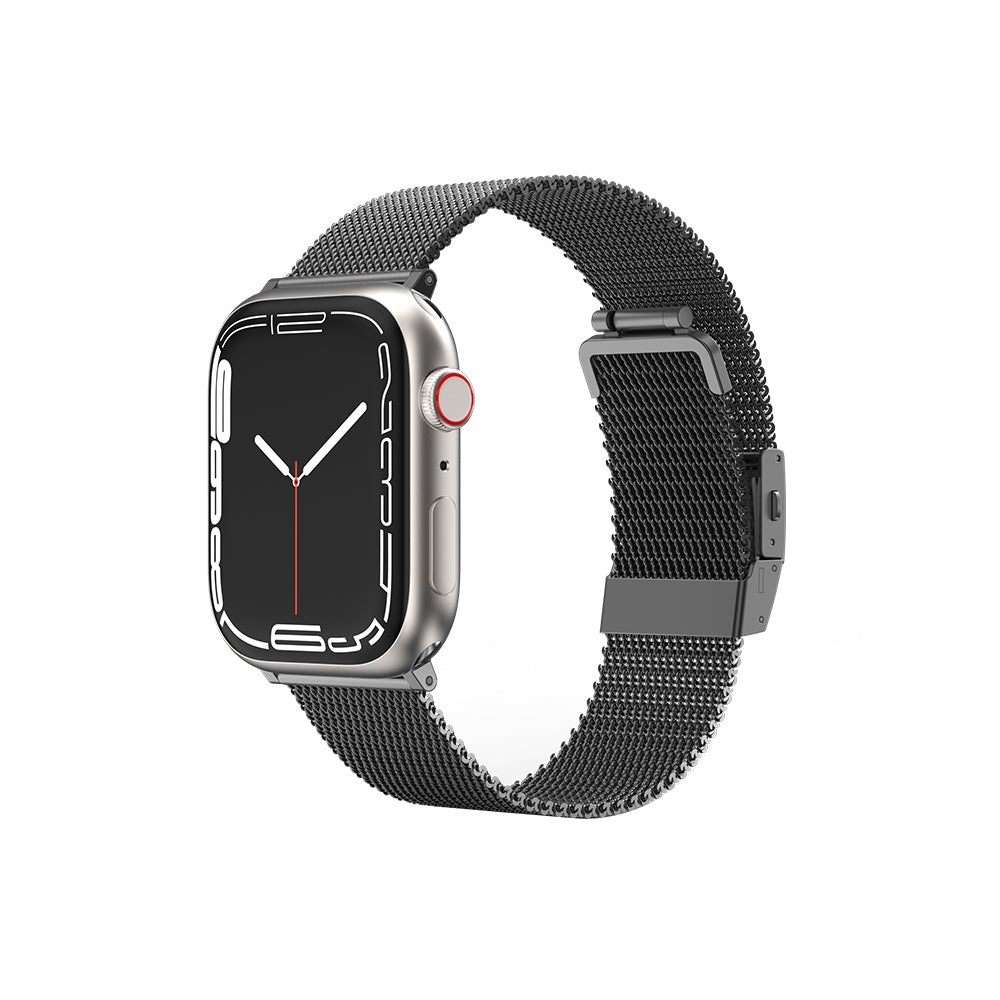 Apple Watch 38mm Amazingthing Titan Metal Hasır Kordon Gümüş