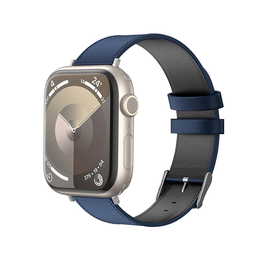 Apple Watch 38mm Benks Vintage Genuine Leather Serisi Deri Kordon Strap Kayış Mavi