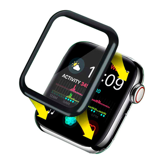 Apple Watch 38mm Go Des 2 in 1 Ekran Koruyucu Siyah
