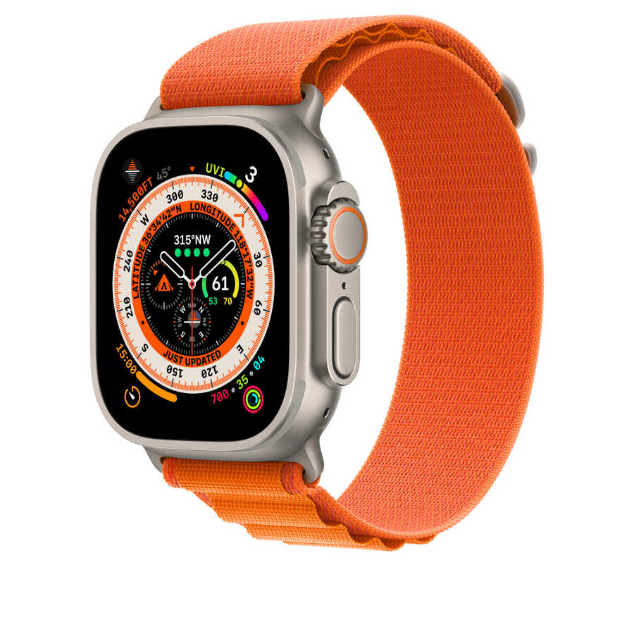 Apple Watch 38mm Kordon Wiwu WU-01 Hasır Örgü Strap Kayış Turuncu