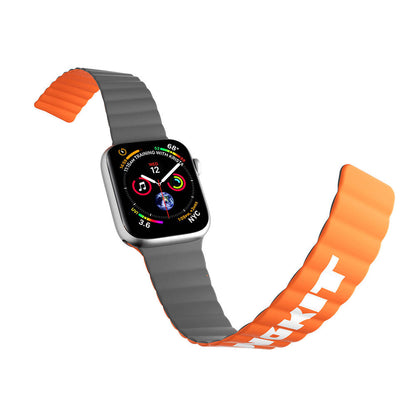 Apple Watch 38mm Kordon Youngkit Classical Magnetik Tak Çıkar Silikon Strap Kayış Gri