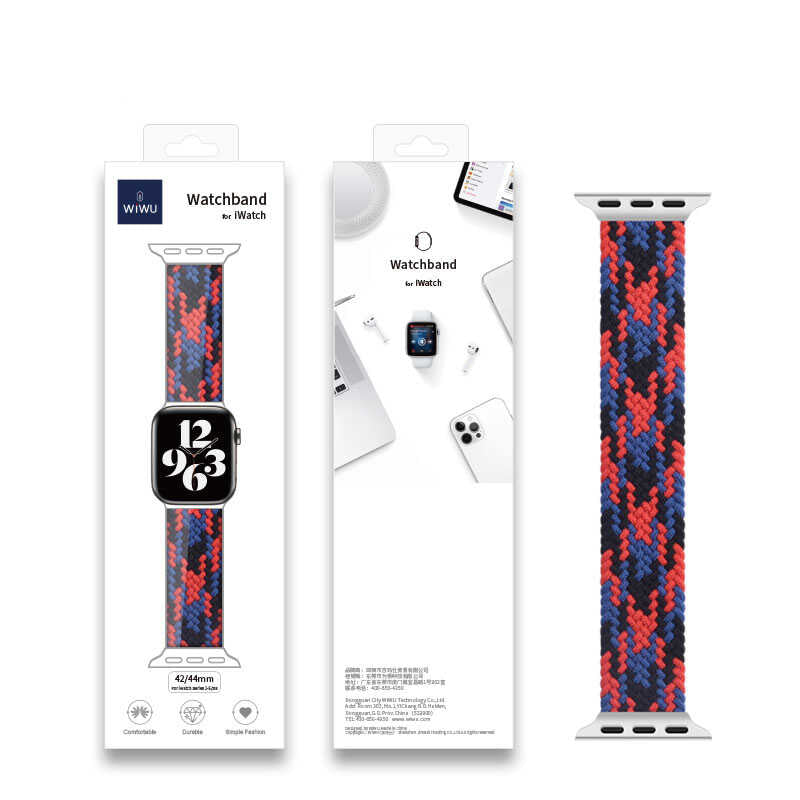 Apple Watch 38mm Wiwu Braided Solo Loop Contrast Color Small Kordon NO5