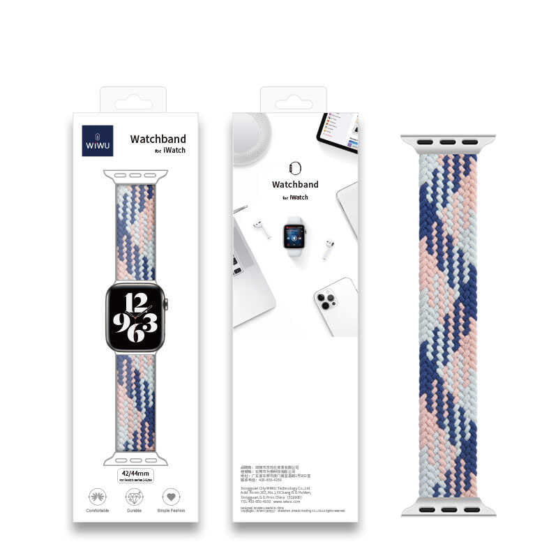 Apple Watch 38mm Wiwu Braided Solo Loop Contrast Color Large Kordon NO5