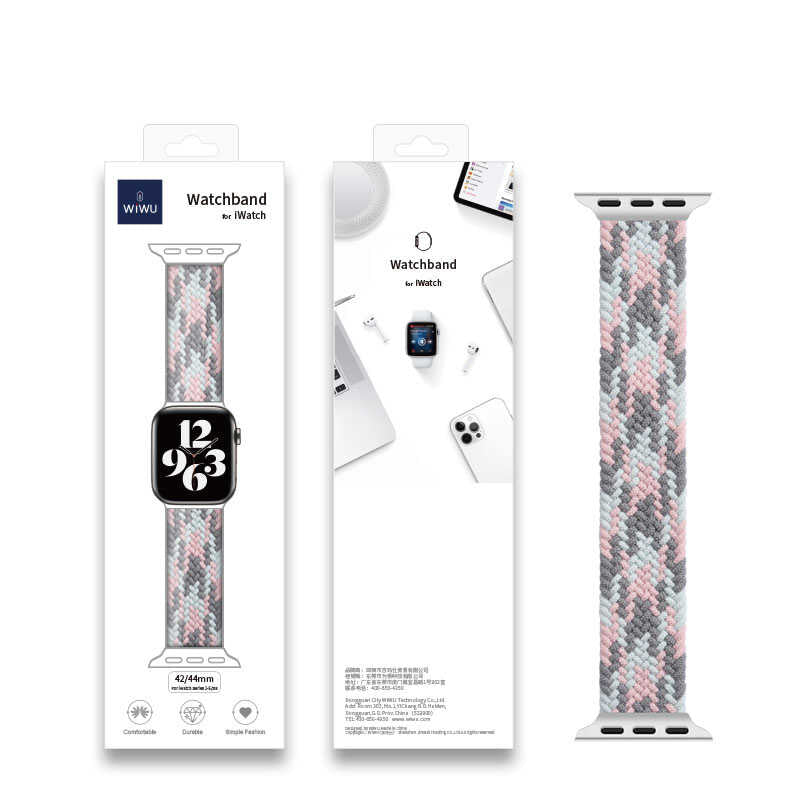Apple Watch 38mm Wiwu Braided Solo Loop Contrast Color Medium Kordon NO3