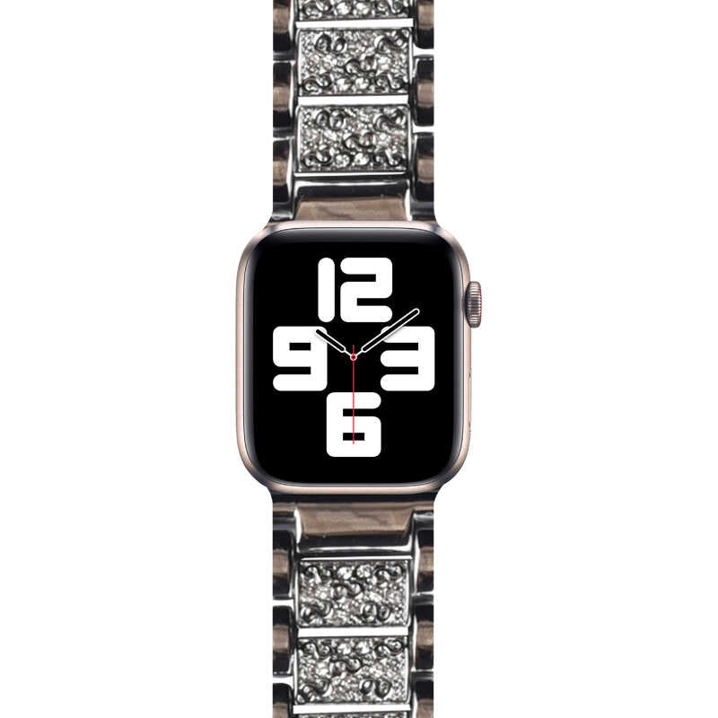 Apple Watch 38mm Wiwu Three Beads Set Auger Metal Kordon Gümüş