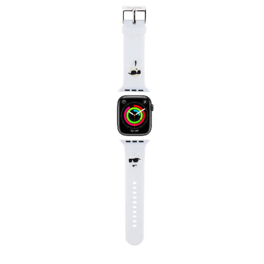 Apple Watch 40mm Karl Lagerfeld Orjinal Lisanslı İkonik Karl & Choupette Logolu Silikon Kordon Siyah